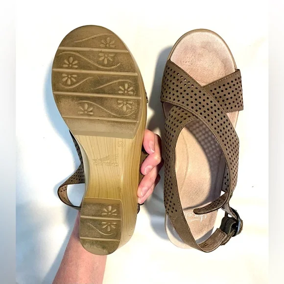 LOT OF 2 DANSKO Jacinda Nubuck & Gray Criss Cross Slingback Sandals- Wmn Sz 7.5 - Picture 5 of 13